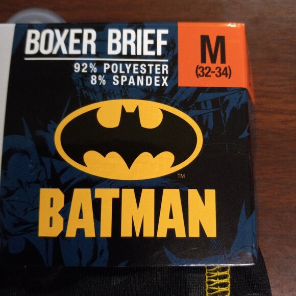 Bioworld Size Medium 32 34 Boxer Briefs Mens Batman Black Yellow DC Comics NEW - Picture 4 of 6
